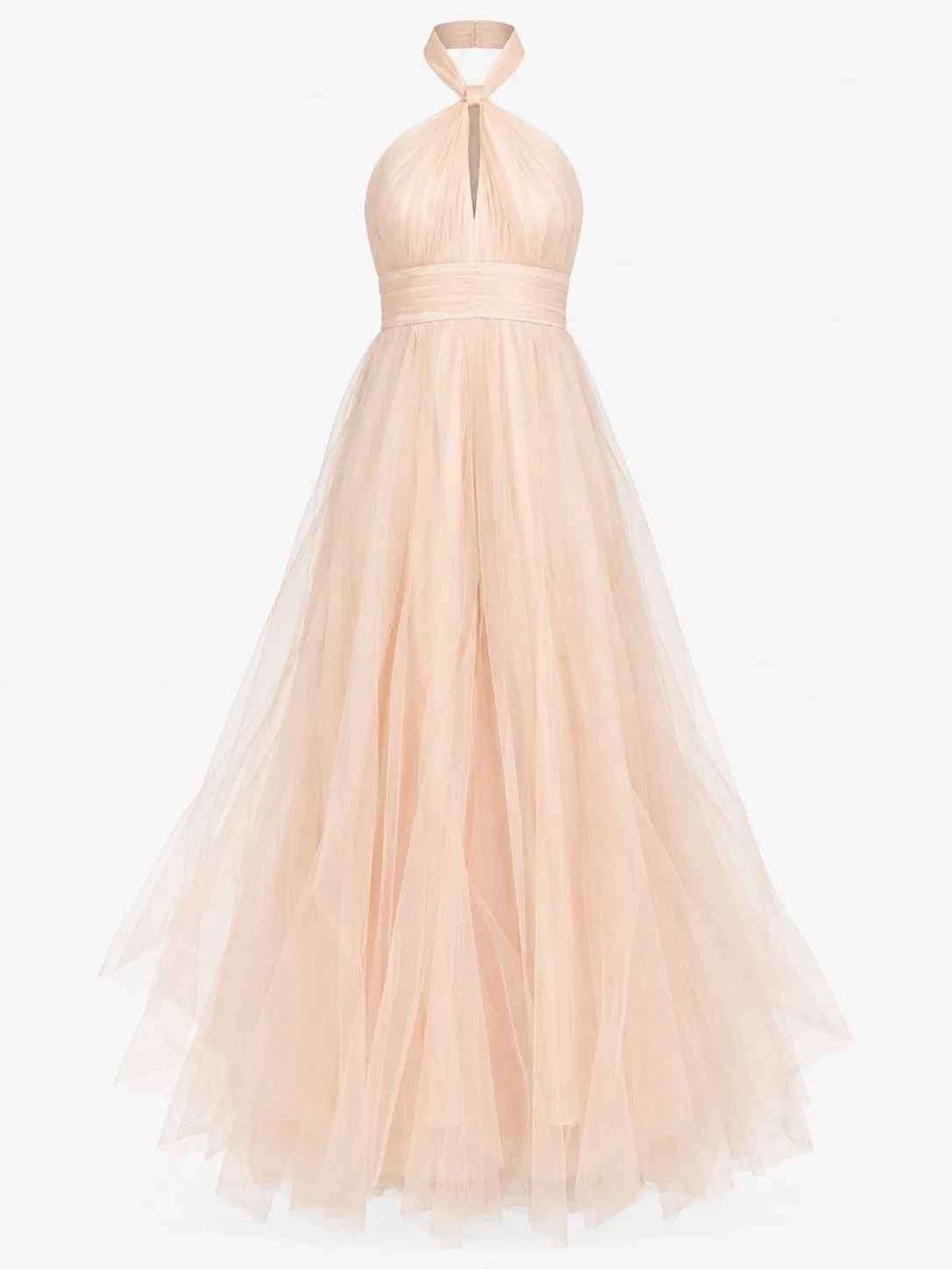 BCBGMAXAZRIA púder tüll maxi ruha